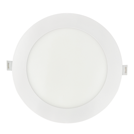 Luxrite LED 6" Mini Panel High Output Round Smooth Canless Wafer Spotlight, 15W, 1400 Lumens, Color Selectable - 2700K/3000K/3500K/4000K/5000K, 80 CRI, White Finish, Dimmable (LR23745)