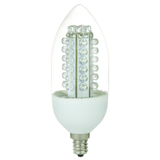 Torpedo Tip Chandelier, 100 Lumens, Candelabra Base, White