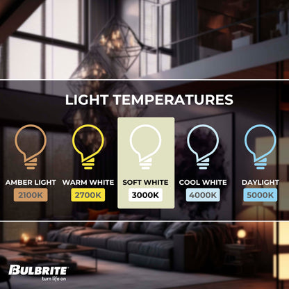 BULBRITE 5W LED T9 5" 3000K FILAMENT E26 FROST FULLY COMPATIBLE DIMMING-4PK