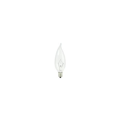 Bulbrite KR25CFC/32 25 Watt Dimmable Krypton Krystal Touch CA10 Flame Tip Chandelier Bulb, Candelabra Base, Clear, 10 -Pack