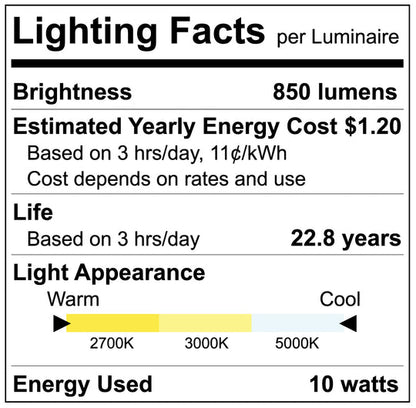 Luxrite LED BR30 Reflector Light Bulb, 10W, 850 Lumens, Color Selectable - 2700K/3000K/5000K, 80 CRI, Frosted White Finish, Dimmable (LR31857)