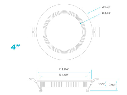 Luxrite Cct Change LED/MINI4/PANEL/3CCT/RD/B 3000K, 4000K, 5000K Cct Select