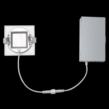 Luxrite LED 3" Mini Panel Square Smooth Canless Wafer Spotlight, 8W, 540 Lumens, Color Selectable - 2700K/3000K/3500K/4000K/5000K, 80 CRI, White Finish, Dimmable, Pack of 3 (LR23754)