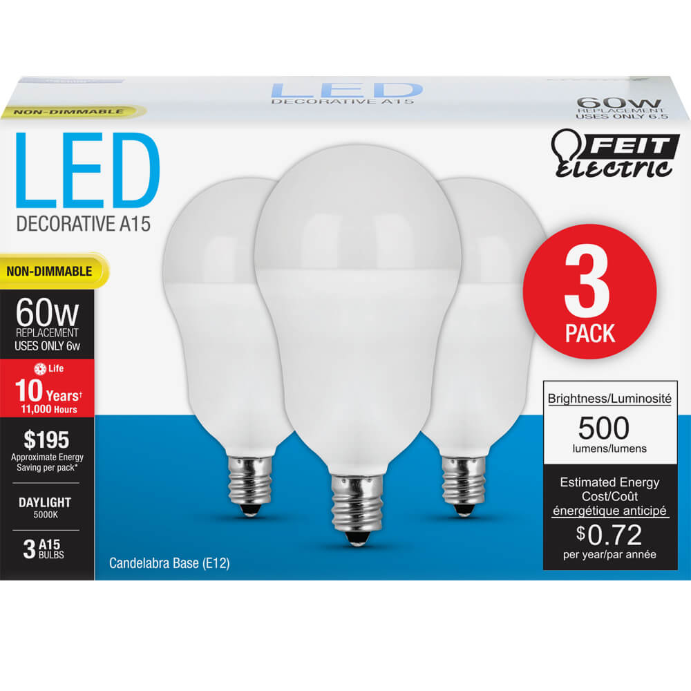 500 Lumen 5000K Non-Dimmable A15 LED