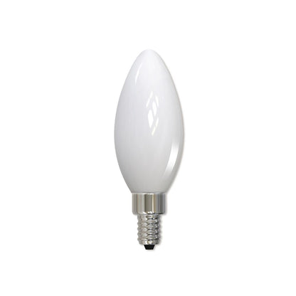 Bulbrite LED Filament Bulb, Milky Finish, 3000K, Fully Compatible Dimming, 4.5 Watts, E12 Candelabra Base, 400 Lumens, 120V, Soft White Light 48-Pack