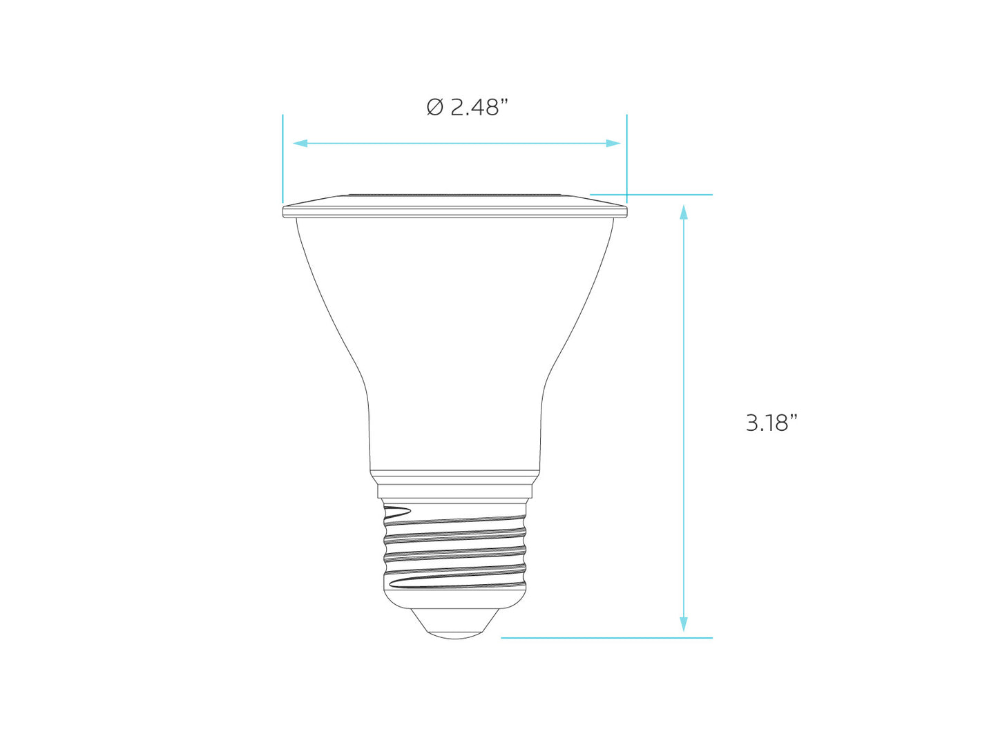 Luxrite LED PAR20 Spotlight Light Bulb, 7W, 500 Lumens, 5000K - Bright White, 80 CRI, White Finish, Dimmable, Pack of 8 (LR31604)