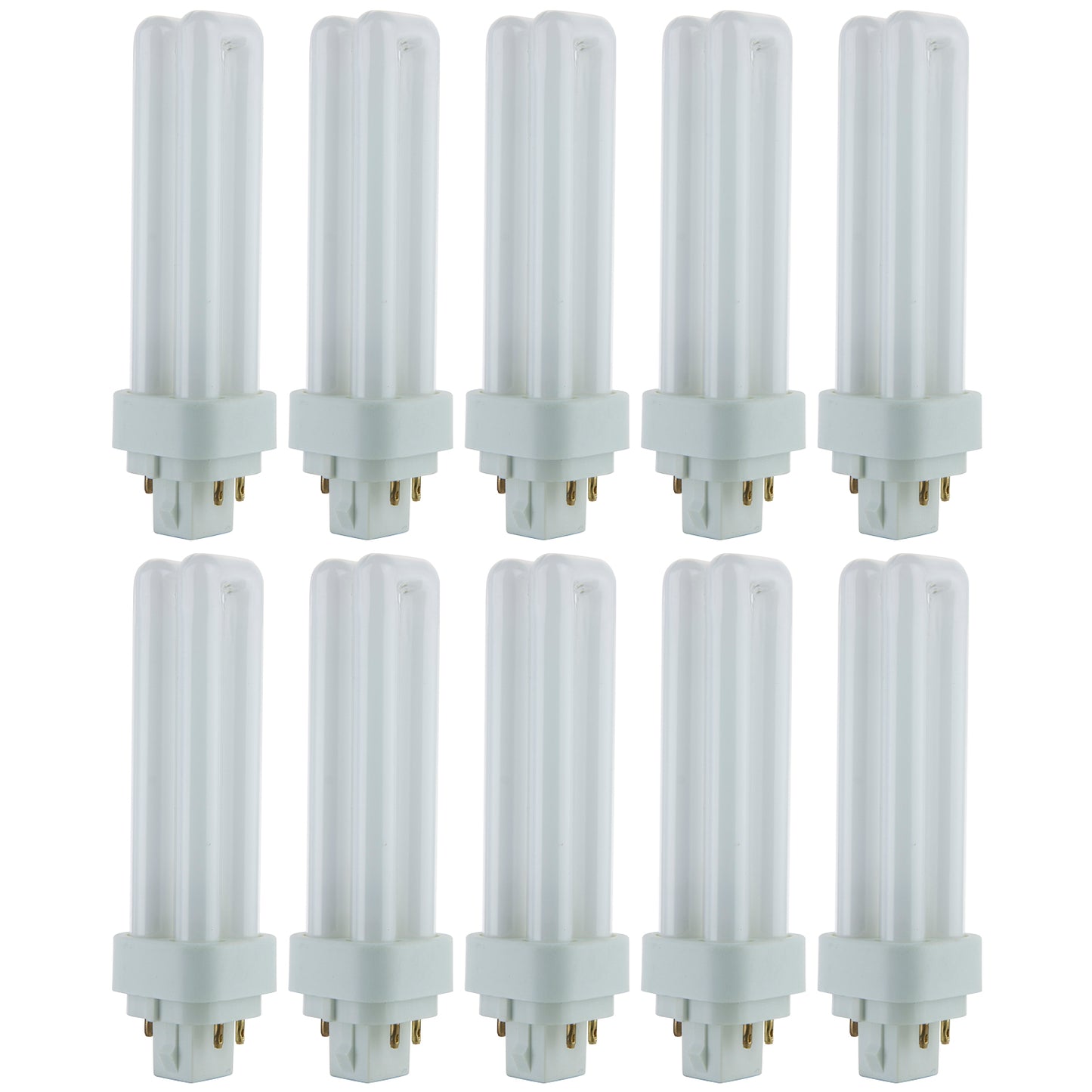 Sunlite PLD13/E/SP27K/10PK 2700K Warm White Fluorescent 13W PLD Double U-Shaped Twin Tube CFL Bulbs with 4-Pin G24Q-1 Base (10 Pack)