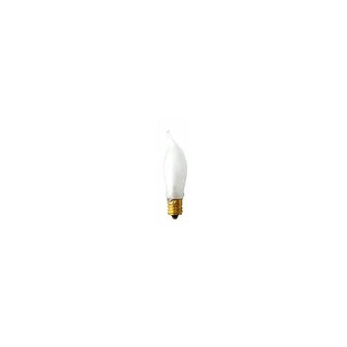 Bulbrite 7.5CFF/15/3 7.5 Watt Incandescent CA5 Flame Tip Chandelier Bulb, Candelabra Base, Frost