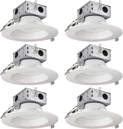 Sunlite 4-Inch Round LED Retrofit Recessed Lighting Fixture, 10 Watts (65W Equivalent), 600 Lumens, Dimmable, Energy Star, ETL Listed, 30K - Warm White - 6 Pack