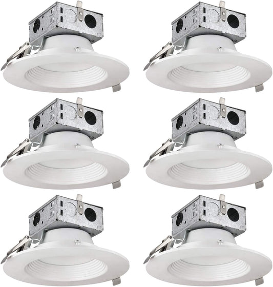 Sunlite 4-Inch Round LED Retrofit Recessed Lighting Fixture, 10 Watts (65W Equivalent), 600 Lumens, Dimmable, Energy Star, ETL Listed, 30K - Warm White - 6 Pack