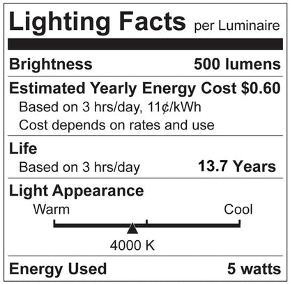 Luxrte LED G9  Light Bulb, 5W, 500 Lumens, 4000K - Cool White, Clear Finish, 80 CRI, Dimmable (LR24672)