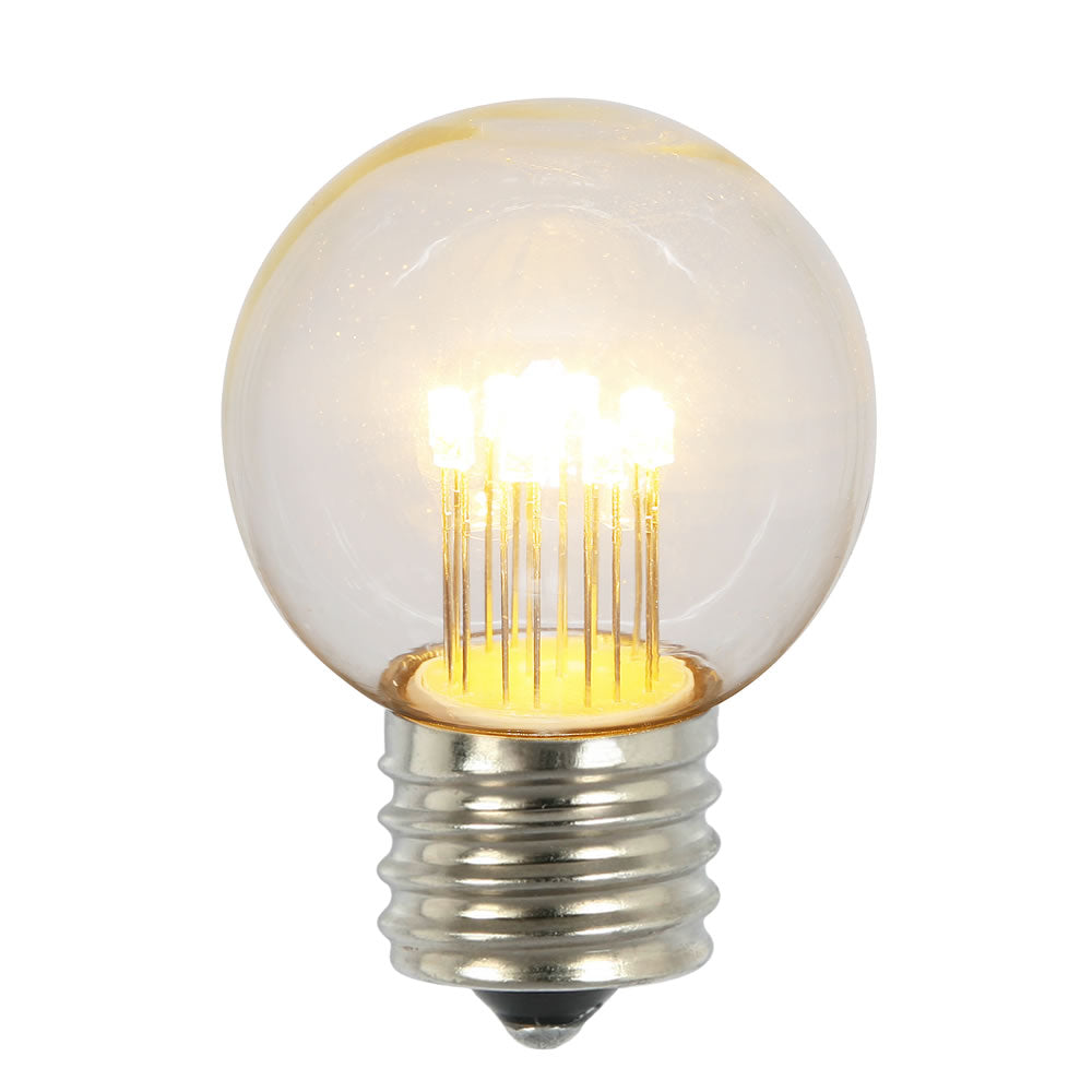 Vickerman Warm White Glass G50 Transparent LED Replacement Bulb, 10 Pack