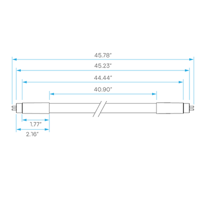 Luxrite LED 4' T5 3 Way Universal Light Tube, G5 Base, 24W, 3250 Lumens, 3000K - Soft White, 83 CRI, Frosted White Finish (LR34156)