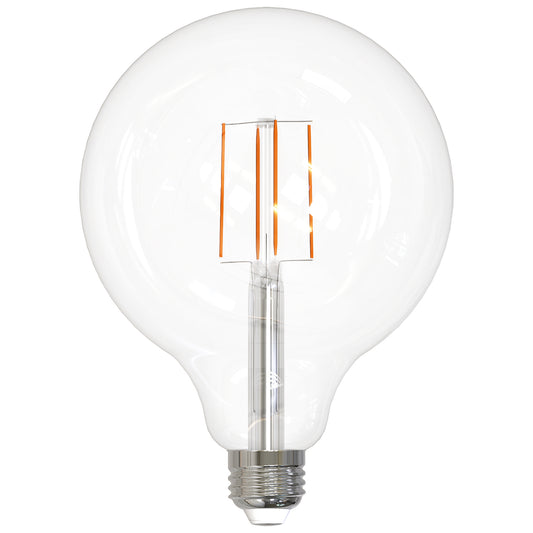 LED G40 Edison Globe Light Bulb, 8.5 Watts (100W Equivalent), Standard E26 Base, 800 Lumens, Dimmable, Decorative Clear Glass, Antique Long Filament, 90 CRI, 2700K Warm White, 1 Count