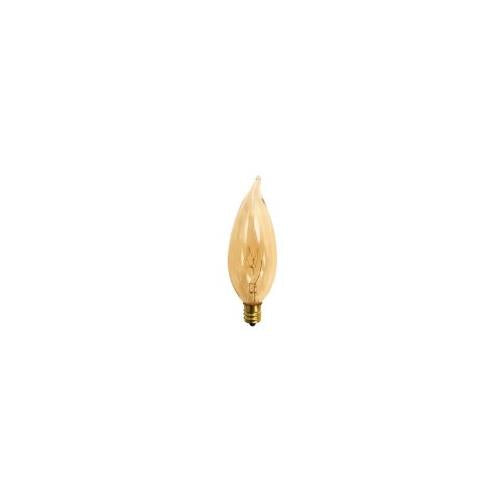 Bulbrite 25CFA/32/3 25 Watt Incandescent CA10 Chandelier Bulb, Candelabra Base, Antique Finish