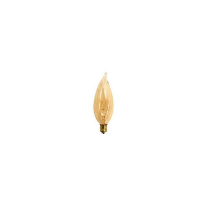 Bulbrite 25CFA/32/3 25 Watt Incandescent CA10 Chandelier Bulb, Candelabra Base, Antique Finish