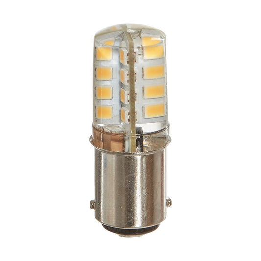 Luxrite LED T4 Shaped Double Contact Light Bulb, BA15D Base, 3W, 200 Lumens, 120V, 2700K - Warm White, 80 CRI, Clear Finish (LR24629)