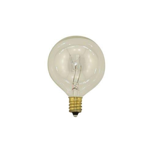 Bulbrite B40G16CL 40 Watt Incandescent G16.5 Globe, Candelabra Base, Clear, 2-Pack