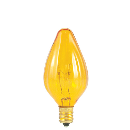 Bulbrite 25F10A 25 Watt Incandescent F10 Fiesta Bulb, Candelabra Base, Amber