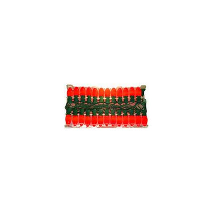 Red Finish Christmas Light String Set, C9 Shape, 12 Foot, Intermediate Base, Green Wire, 25 String Light with 12" Spacing Between Lights