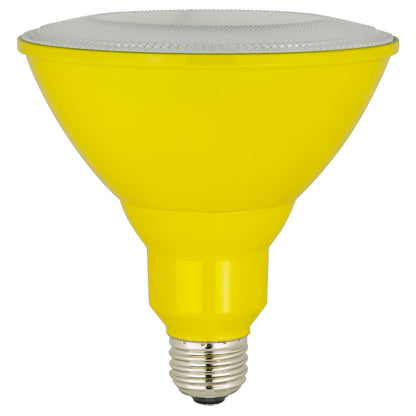 Sunlite LED PAR38 Yellow Floodlight Bulb, 8W (25W Equivalent), Medium (E26) Base, Indoor, Outdoor, Wet Location, 25,000 Hour Lifespan, UL Listed