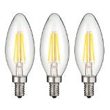 Sunlite LED Vintage Chandelier 6W (60W Equivalent) Light Bulb Candelabra (E12) Base, Warm White