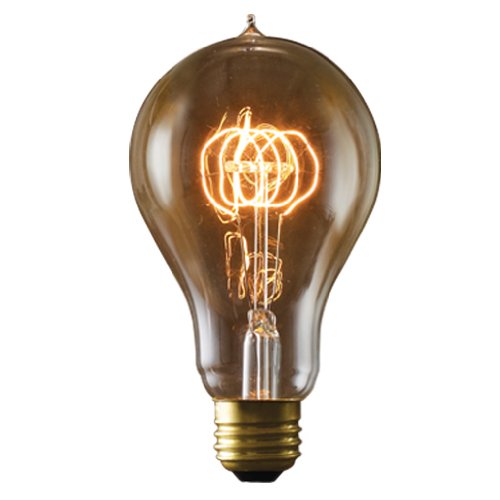 Bulbrite NOS25-VICTOR/A23 25 Watt Nostalgic Incandescent Edison A23, Victorian Loop Filament, Medium Base, Antique Finish