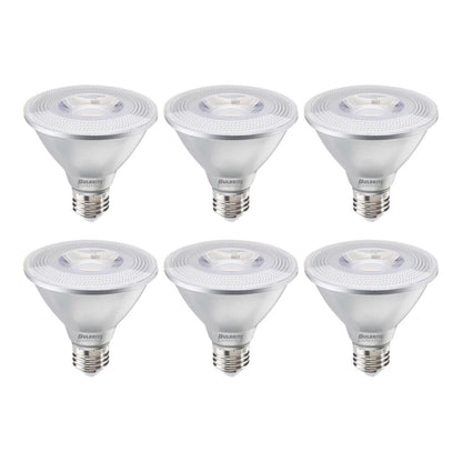 Bulbrite Pack of (6) 10 Watt Dimmable Flood PAR30SN Medium (E26) LED Bulb - 800 Lumens, 2700K, and 90 CRI