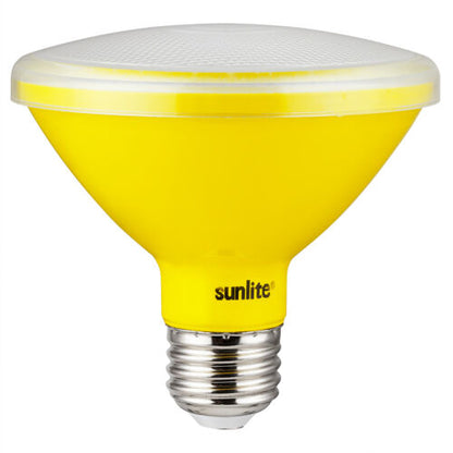 Sunlite 81471 LED PAR30 Short Neck Colored Recessed Bug Light Bulb, 15 watt (75w Equivalent), Medium (E26) Base, Floodlight, ETL Listed, Yellow, Pack of 3