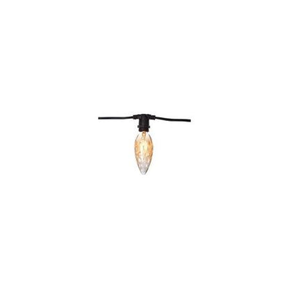 Bulbrite STRING15/E12/BLACK-B10MAR-KT Black Outdoor String Light w/Amber Marble Finish Bulbs, 25-Feet, 15 Lights