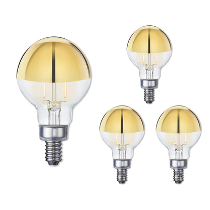 BULBRITE 2.5W LED G16 2700K FILAMENT HALF GOLD E12 FULLY COMPATIBLE DIMMING-4PK