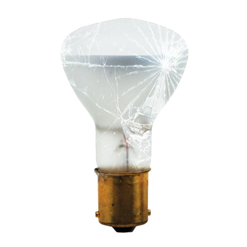 Bulbrite 1383/TF 19.5 Watt Shatter Resistant R12 Reflector Elevator Bulb, Single Contact Bayonet Base, Tough Coat