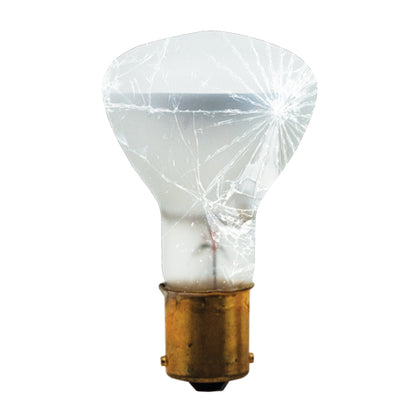 Bulbrite 1383/TF 19.5 Watt Shatter Resistant R12 Reflector Elevator Bulb, Single Contact Bayonet Base, Tough Coat