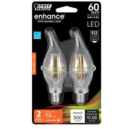 500 Lumen 2700K Dimmable Flame Tip LED