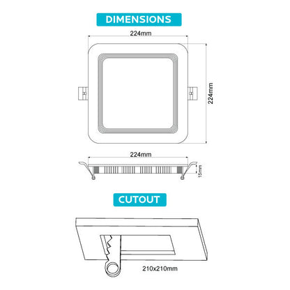 Luxrite Downlight LED/MINI8/PANEL/50K/SQ 5000K Cool White