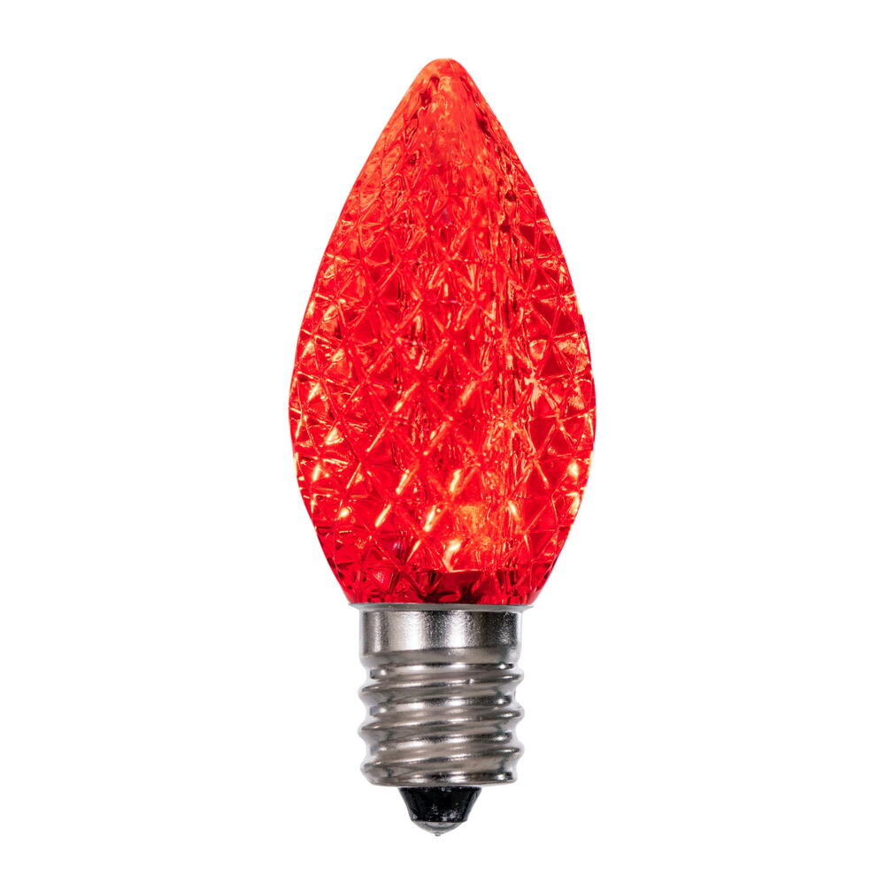 Vickerman C7 LED Red Faceted Replacement Bulb, - 50 Pack