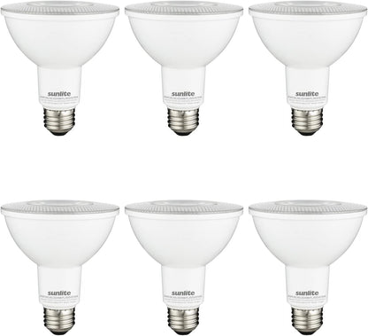 Sunlite 80883 LED PAR30 Long Neck Recessed Light Bulb, 10 Watt, (75W EQ), 800 Lm, Medium (E26) Base, Dimmable, UL Listed, Wet Location, indoor/outdoor, Energy Star Certified, 5000K Super White, 6 Pack