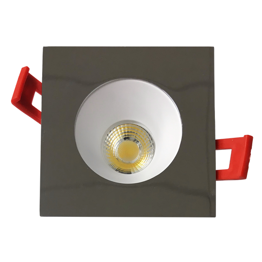Luxrite 2" Regressed Interchangeable Canless Spotlight Square Chrome Trim (LR23450)