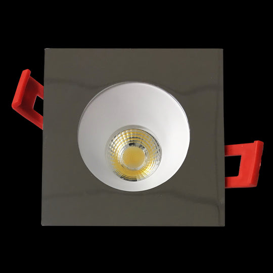 Luxrite 2" Regressed Interchangeable Canless Spotlight Square Chrome Trim, Pack of 5(LR23450)