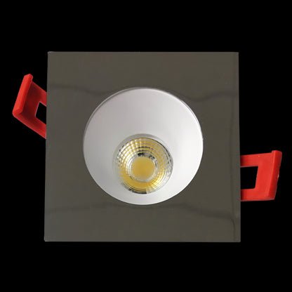 Luxrite 2" Regressed Interchangeable Canless Spotlight Square Chrome Trim, Pack of 5(LR23450)