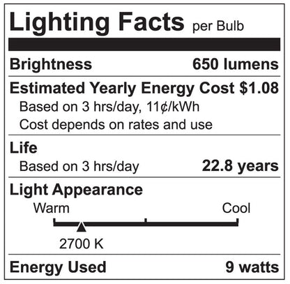 Luxrite LED BR30 Reflector Light Bulb, 9W, 650 Lumens, 2700K - Warm White, 80 CRI, Frosted White Finish, Dimmable (LR31850)