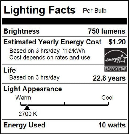 Sunlite BR30 LED Reflector Bulb, Dimmable, 10 Watt (65 Watt Equivalent), Medium (E26) Base, 2700K Warm White, Energy Star Certified, 750 Lumen Output, 25,000 Hour Lifespan