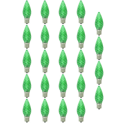 Sunlite LED C9 0.4W Green Colored Decorative Chandelier Light Bulbs, Intermediate (E17) Base