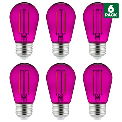 Sunlite LED Transparent Purple Colored S14 Medium Base (E26) Bulb - Parties, Decorative, and Holiday 15,000 Hours Average Life