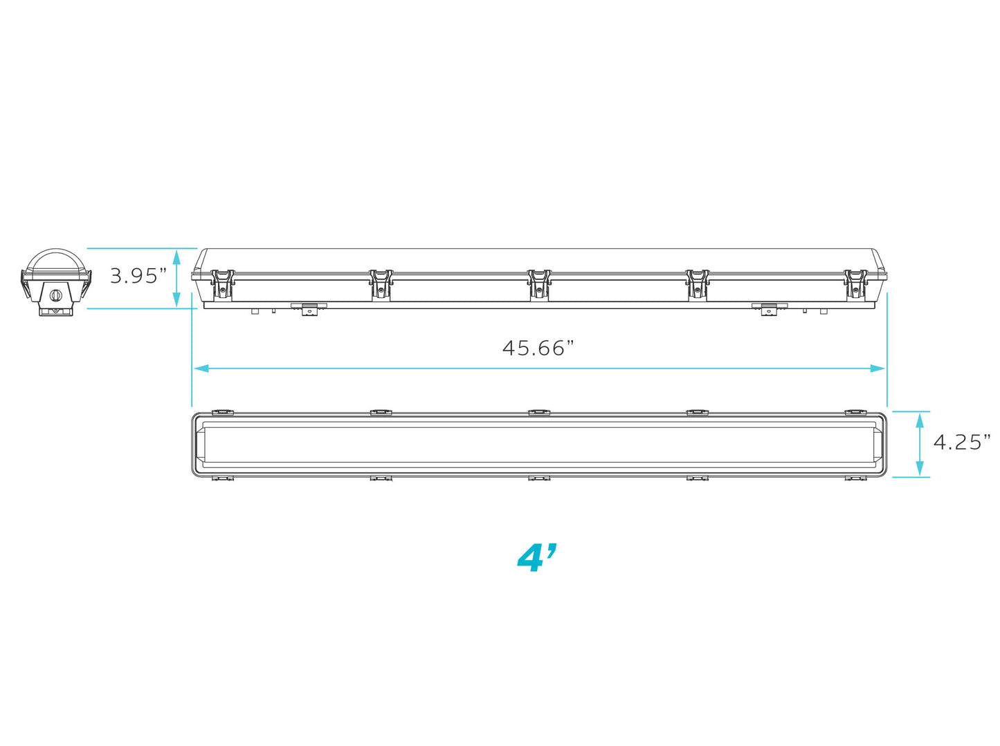 Luxrite Surface Mount LED48/VT/3CCT/UNV 3000K/4000K/5000K Cct Select