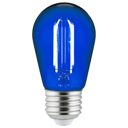 Sunlite LED Transparent Blue Colored S14 Medium Base (E26) Bulb - Parties, Decorative, and Holiday 15,000 Hours Average Life