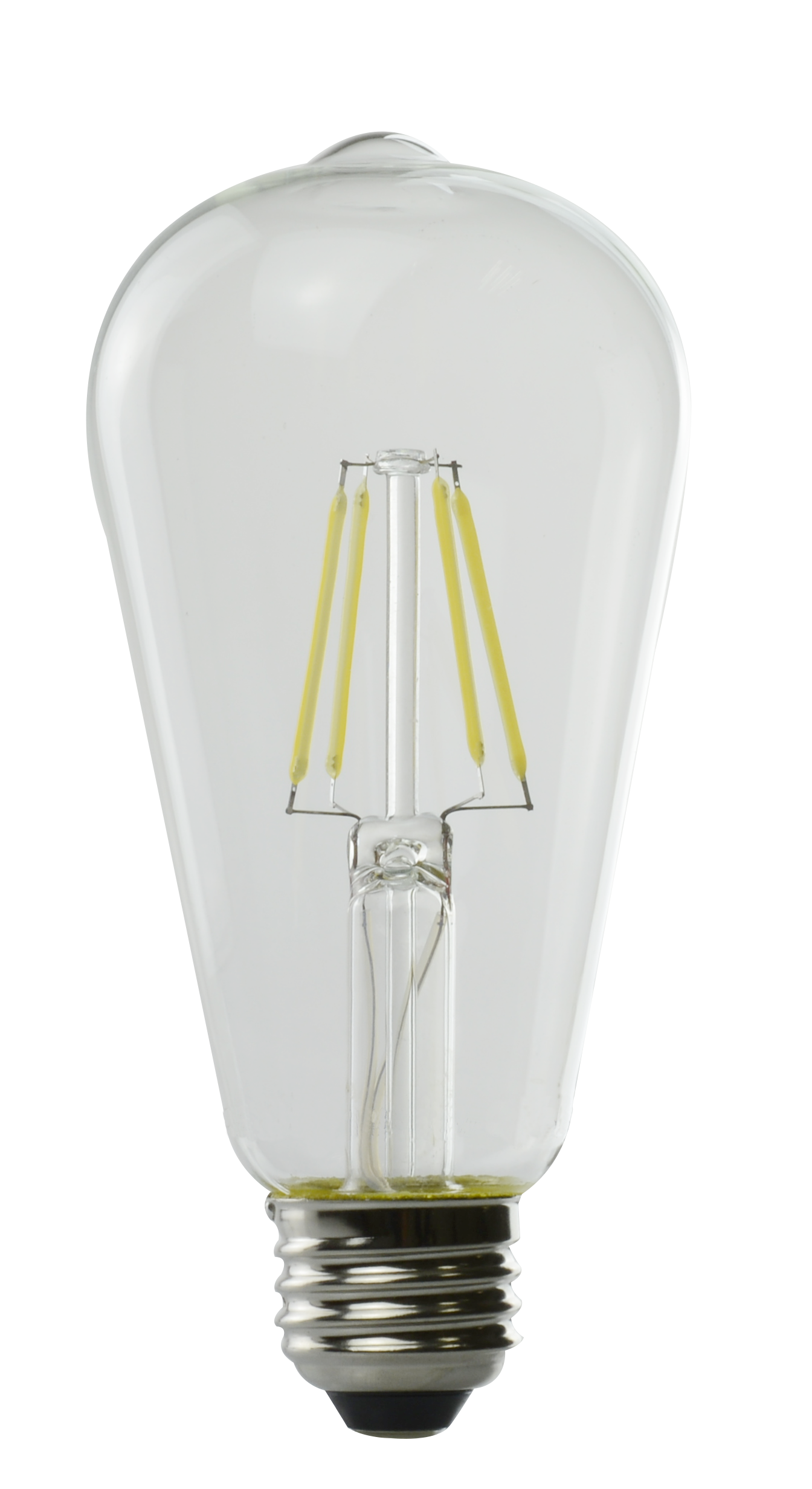 Luxrite LED ST19 Filament Style Light Bulb, E26 Medium Base, 5W, 2700K - Warm White, 80 CRI, Clear Finish, Dimmable, Pack of 7 (LR21616)