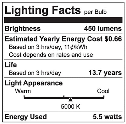 Luxrite LED PAR16 5.5W Bulb, 5000K - Bright White, 450 Lumens, 80 CRI, White Finish, Dimmable, Pack of 6 (LR21403)