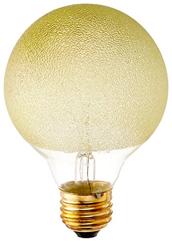 Bulbrite 40G25/ICE Crystal Collection 40 Watt Incandescent G25 Globe, Ice Finish, Medium Base, Amber