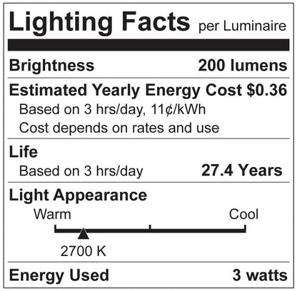 Luxrite LED T4 Shaped Double Contact Light Bulb, BA15D Base, 3W, 200 Lumens, 120V, 2700K - Warm White, 80 CRI, Clear Finish, Pack of 5 (LR24629)